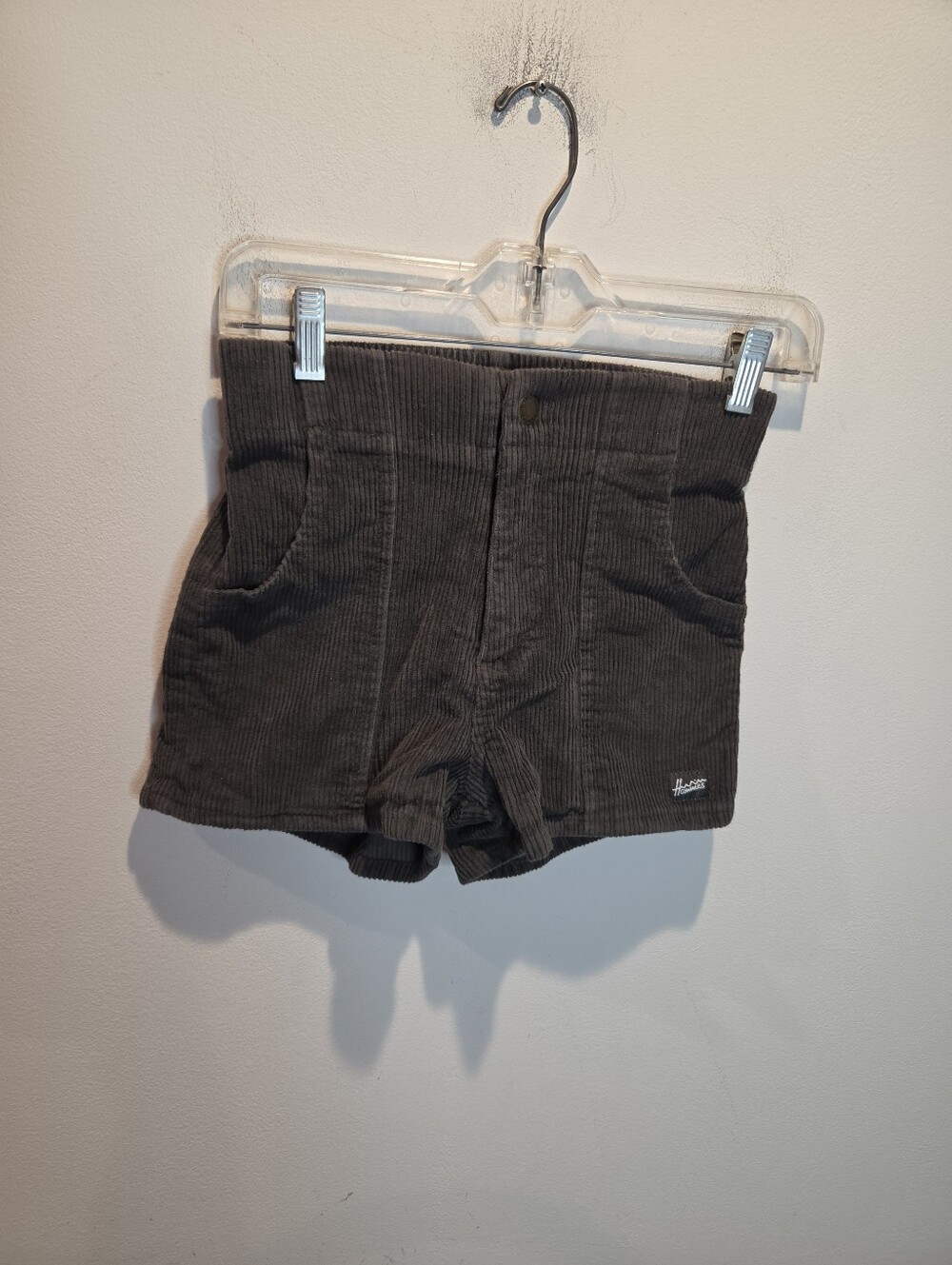 Hammies Womens Size 24 Gray Corduroy High Waisted Shorts